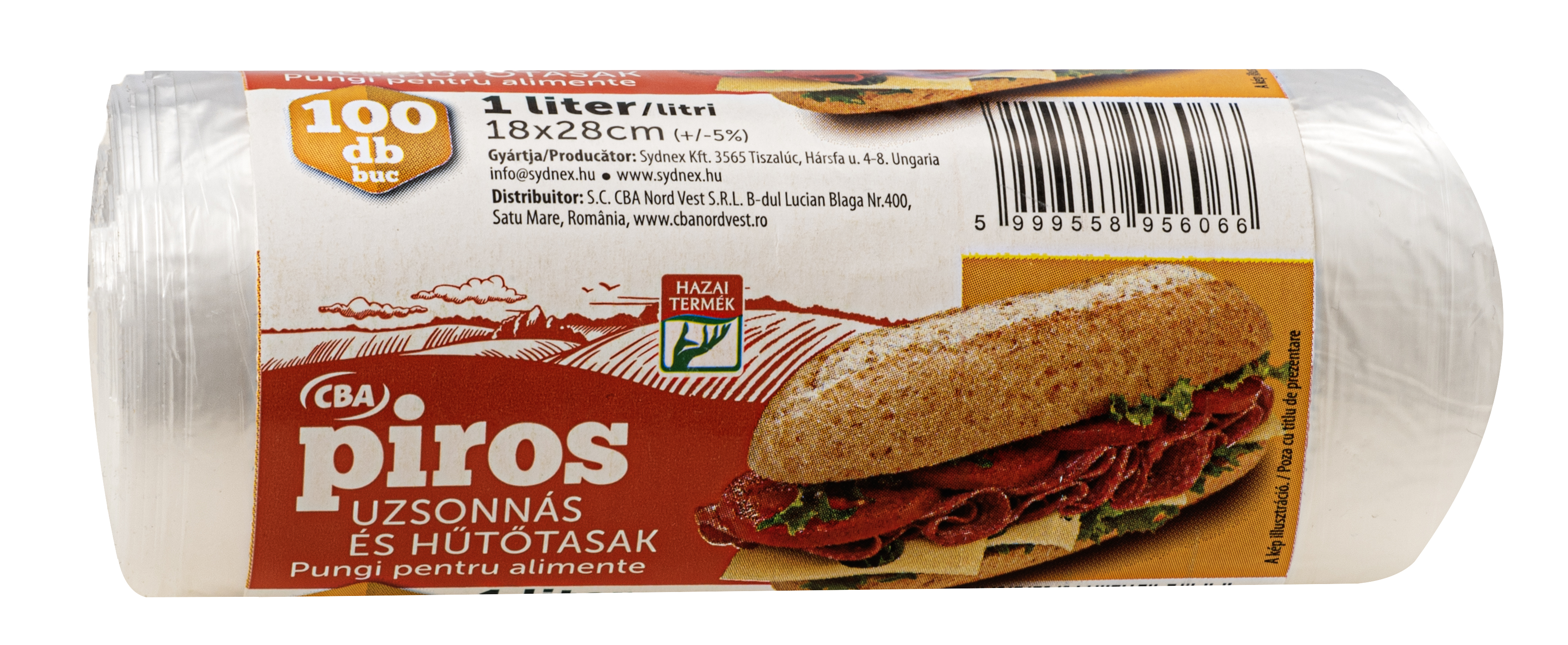 CBA Piros Uzsonnás és hűtőtasak 2L 18X28 cm